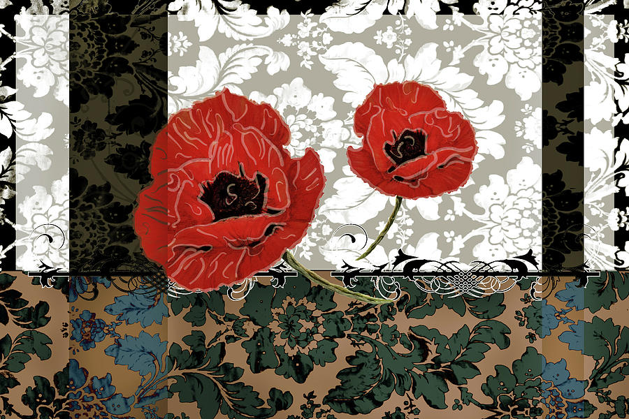 Poppies 5 #1 Mixed Media by Priscilla Huber