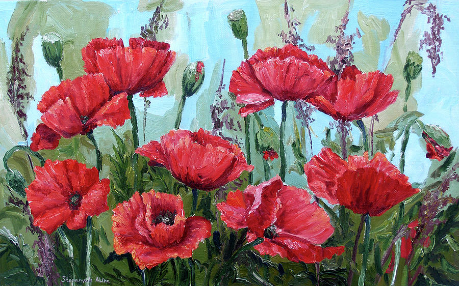 Poppies Painting By Alina Stepanyuk - Fine Art America