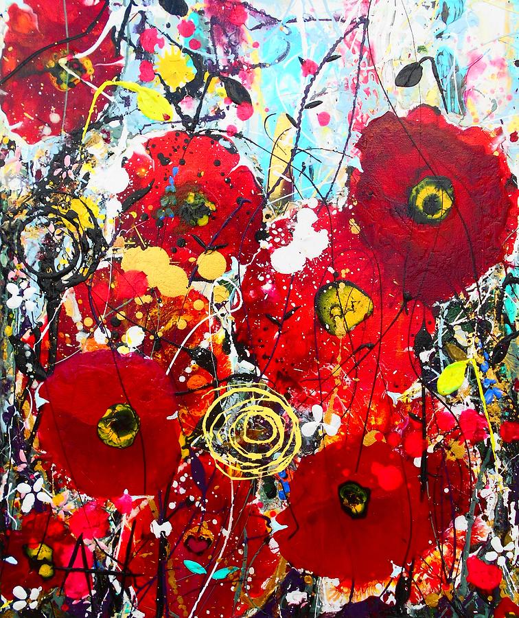 Poppies #1 Painting by Angie Wright