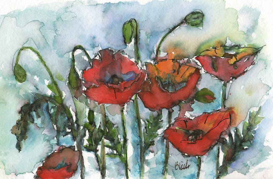 Poppies #1 Painting by Bev Veals
