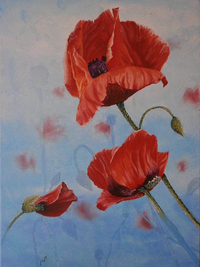Flower Painting - Poppies #2 by Maria Woithofer