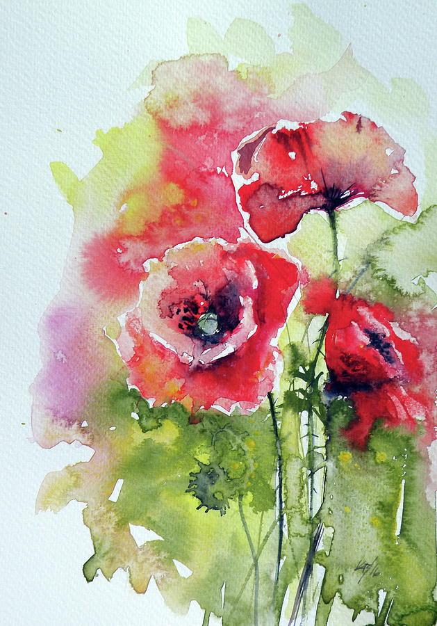 Poppies of summer #1 Painting by Kovacs Anna Brigitta