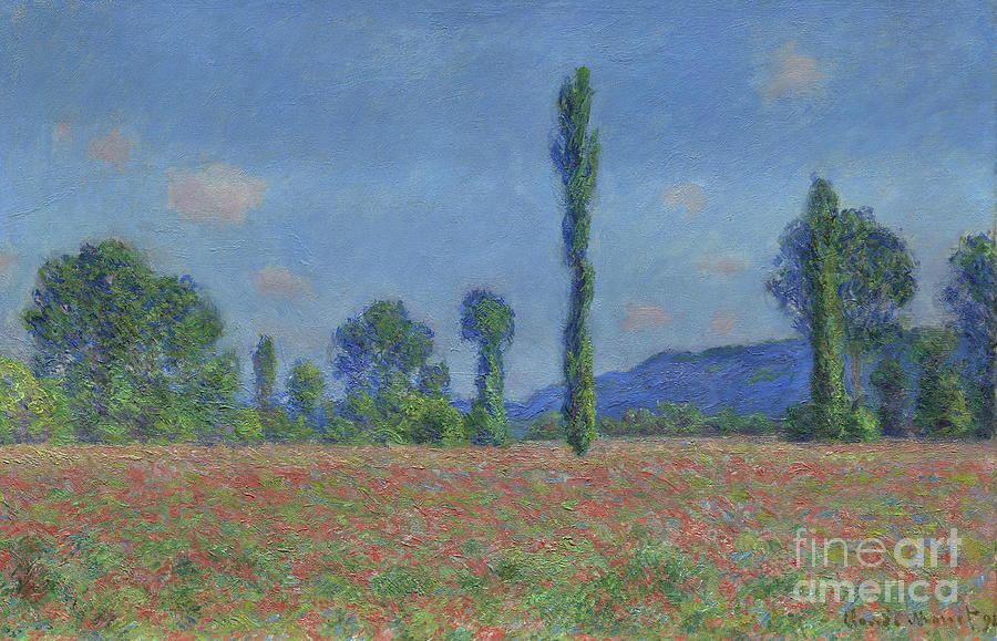 Poppy Field, Giverny Painting by Claude Monet
