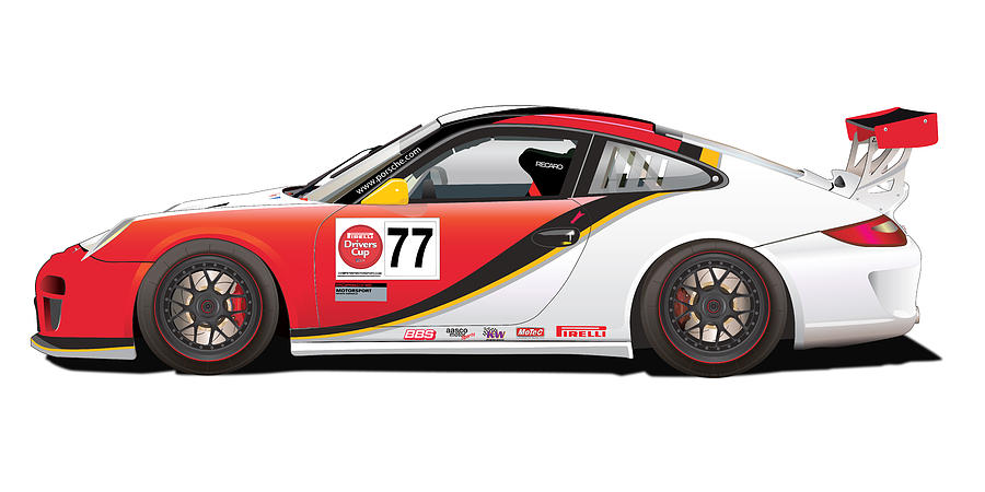 Porsche 997 GT3 Cup #1 Digital Art by Alain Jamar