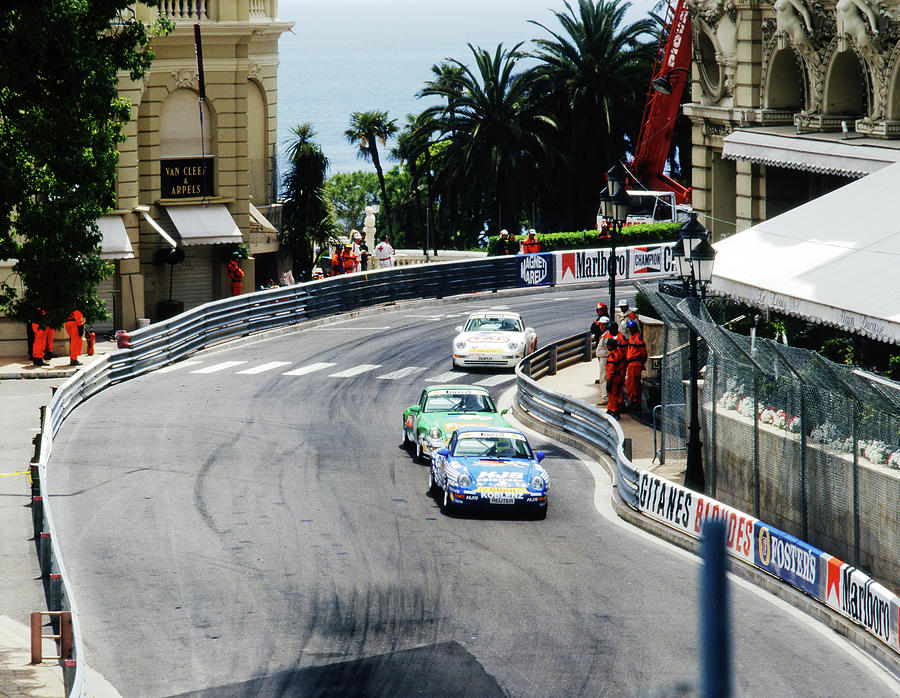 Porsches at Monte Carlo Casino Square #1 Photograph by John Bowers