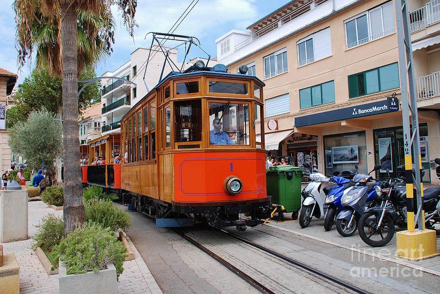 Port de Soller tram in Majorca #1 Photograph by David Fowler