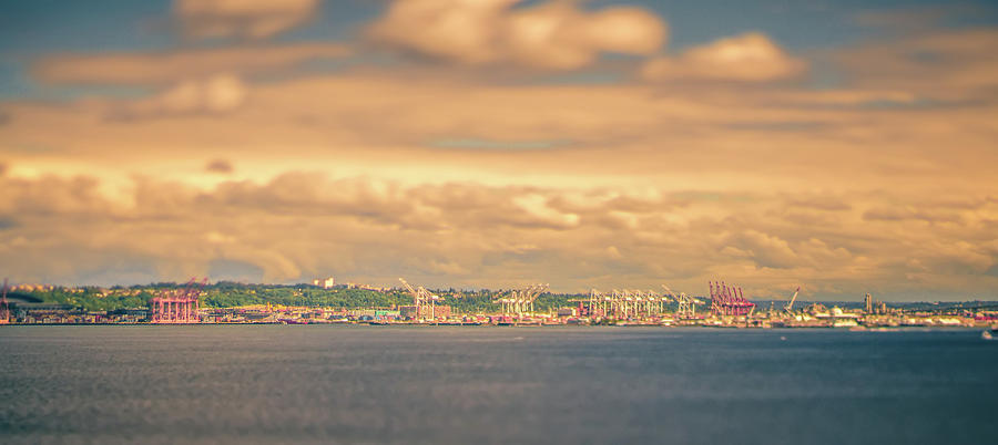 Port Of Seattle Views At Sunset #1 Photograph by Alex Grichenko