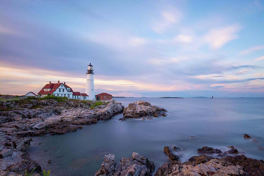 Portland Headlight at Sunset #1 Photograph by Marlon Mullon - Fine Art ...