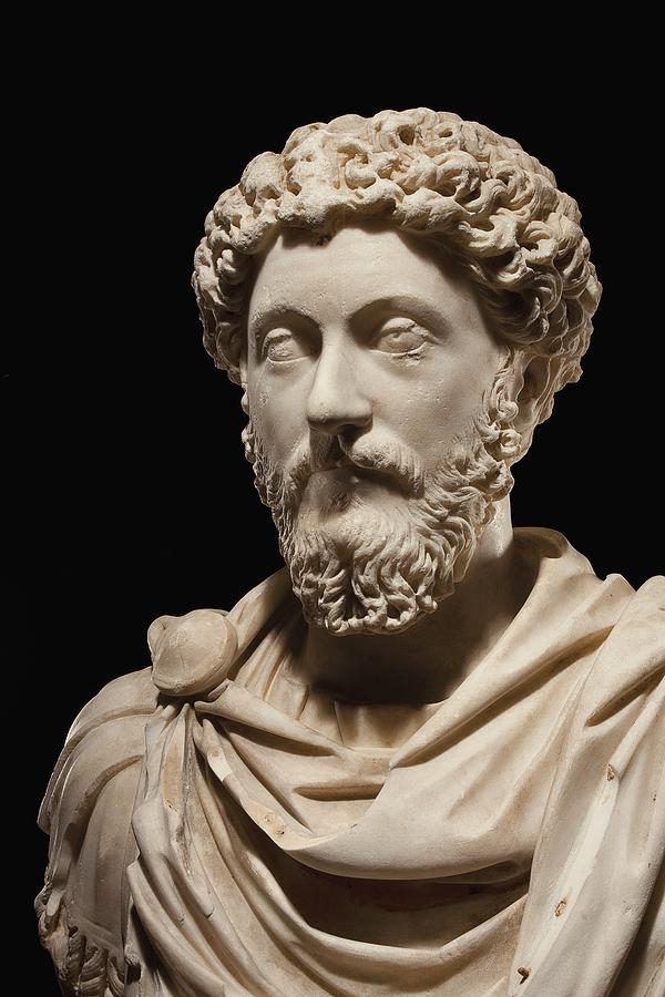 Portrait bust of Emperor Marcus Aurelius #1 Photograph by Roman School ...