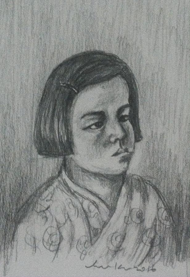 Portrait girl #1 Drawing by Hae Kim