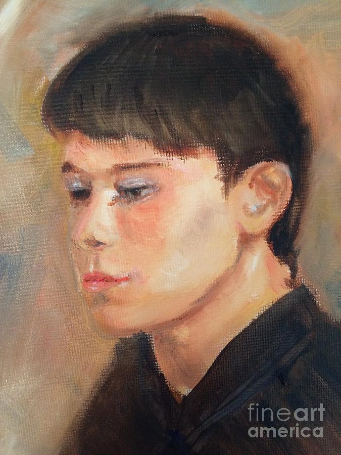 Portrait In Oil #1 Painting by Nancy Anton