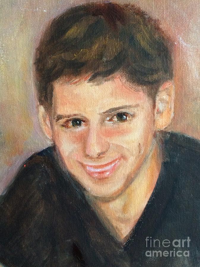Portrait Of A Boy 2 Painting by Nancy Anton