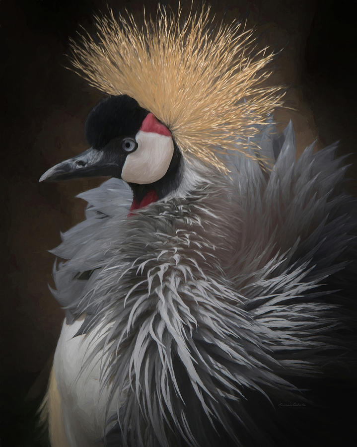 Portrait of a Crowned Crane #1 Digital Art by Ernest Echols