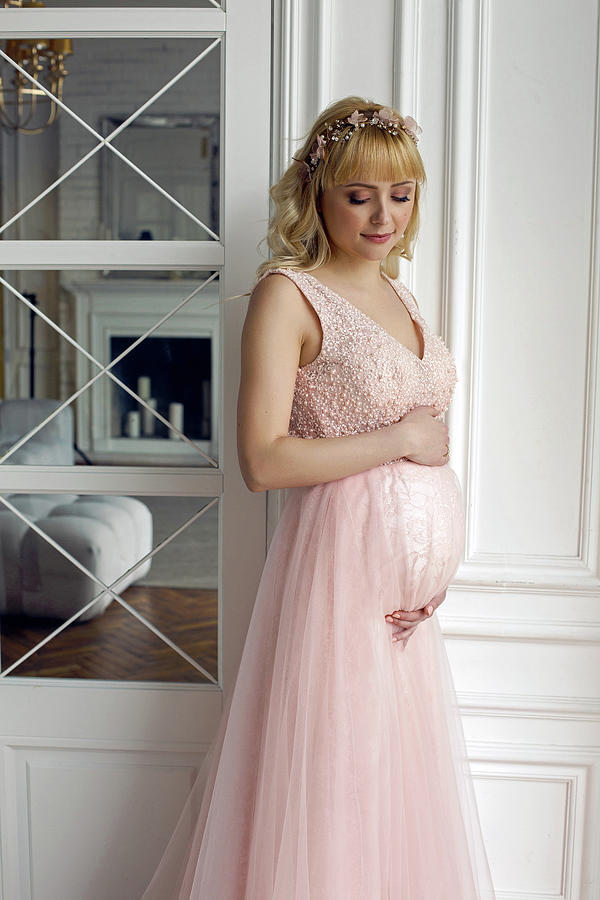 Portrait Of A Pregnant Blonde Woman With Long Hair Photograph By Elena Saulich Fine Art America