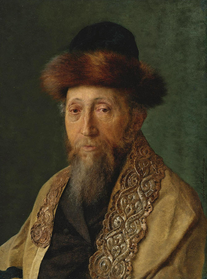 Isidor Kaufmann Painting - Portrait of a Rabbi with Tallit #1 by Isidor Kaufmann