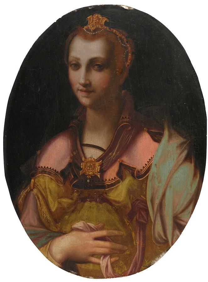 Portrait Of A Richly Dressed Lady Painting