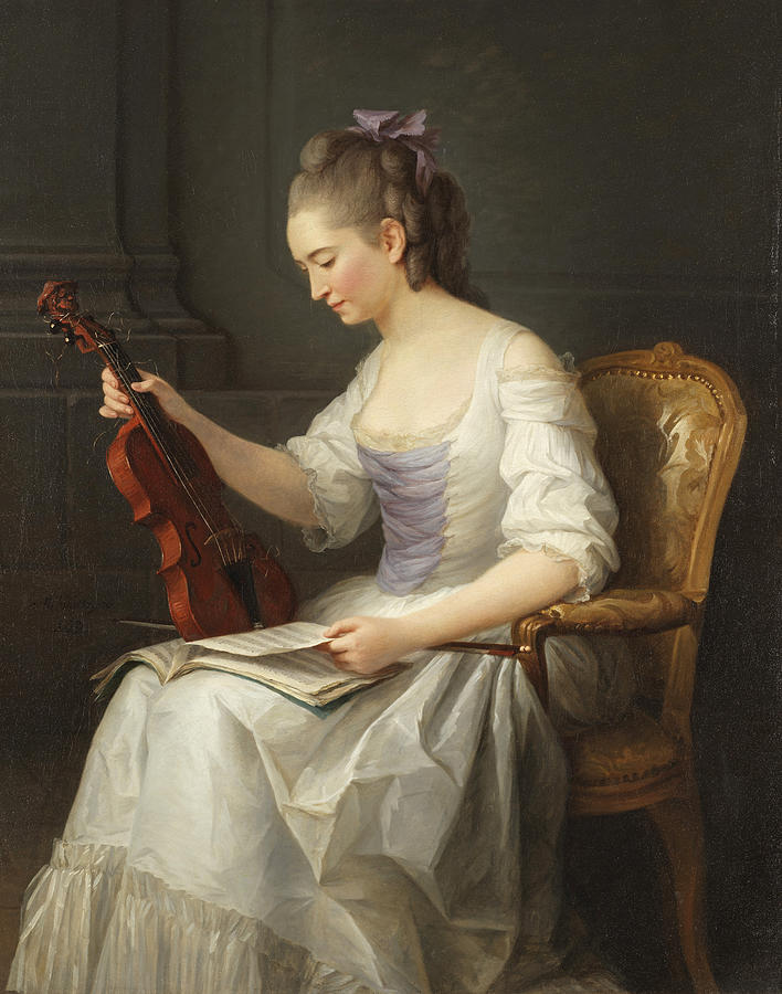 Portrait of a Violinist #2 Painting by Anne Vallayer-Coster