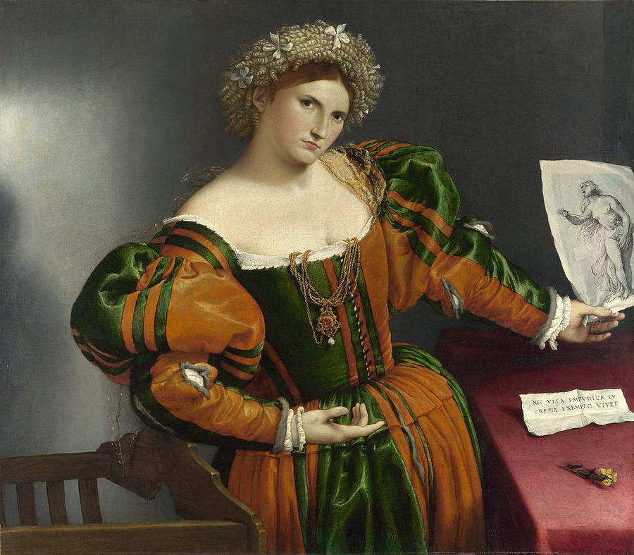 Portrait of a Woman inspired by Lucretia #4 Painting by Lorenzo Lotto