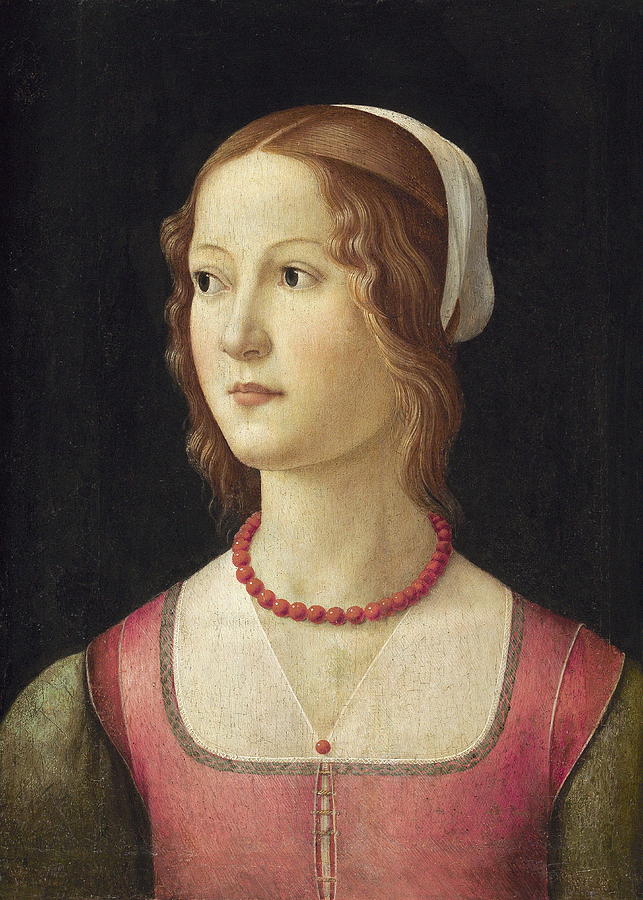 Portrait Of A Young Woman Painting by Domenico Ghirlandaio - Fine Art ...