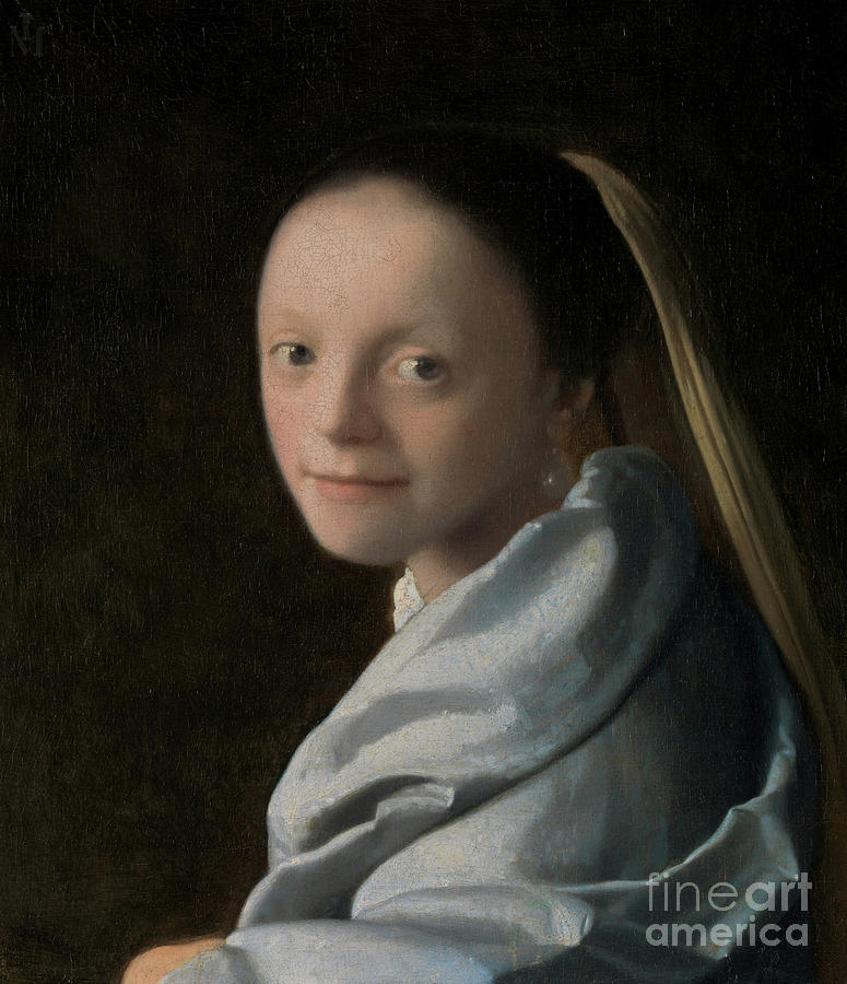 Jan Vermeer Painting - Portrait of a Young Woman by Jan Vermeer