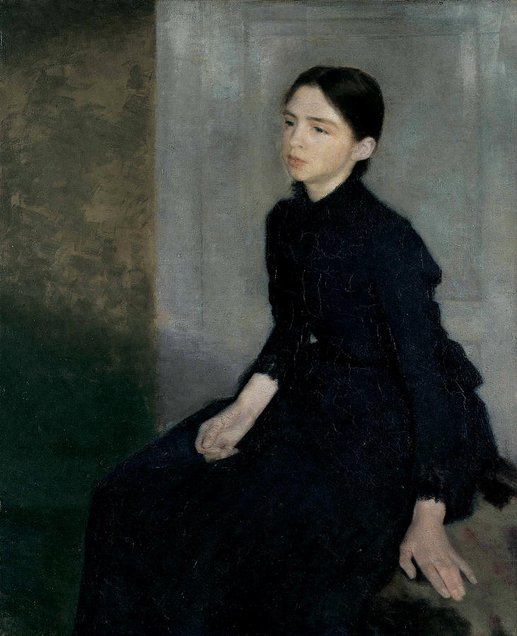 Portrait of a young woman #1 Painting by Vilhelm Hammershoi