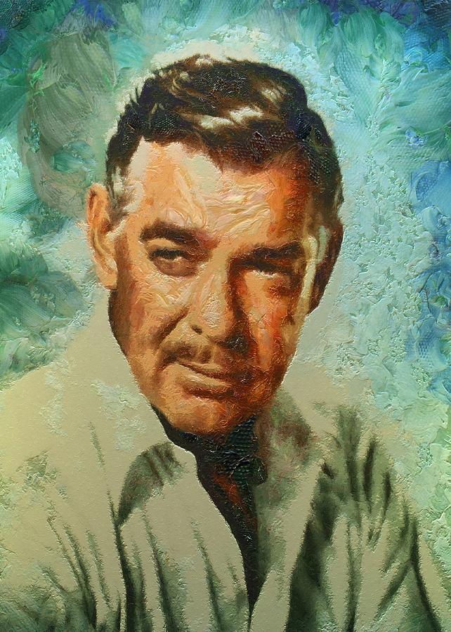 Portrait of Clark Gable #1 Digital Art by Charmaine Zoe