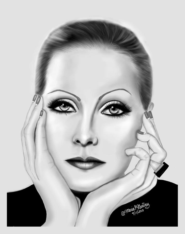 Maria t. Портрет Греты Гарбо от картины. Узор Greta Garbo.