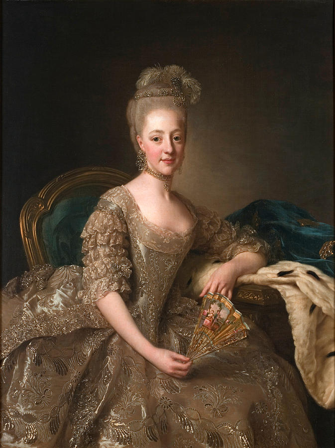 Portrait of Hedwig Elizabeth Charlotte of Holstein-Gottorp #2 Painting by Alexander Roslin