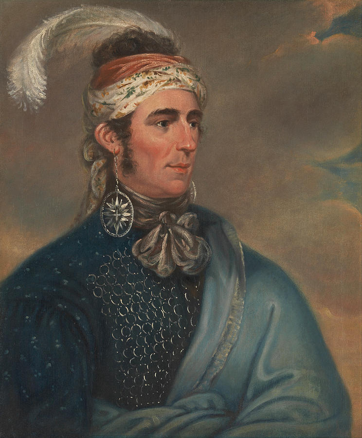 Portrait of Major John Norton as Mohawk Chief Teyoninhokarawen #2 Painting by Mather Brown