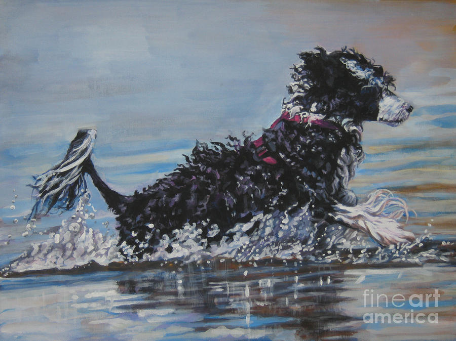 Portuguese Water Dog #1 Painting by Lee Ann Shepard