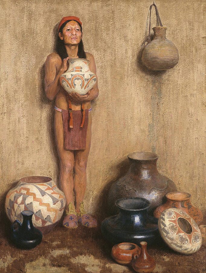 Pottery Vendor, from 1916 Painting by Eanger Irving Couse