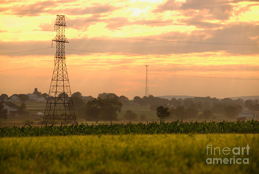 Sunset Photograph - Power Lines #1 by George Mattei