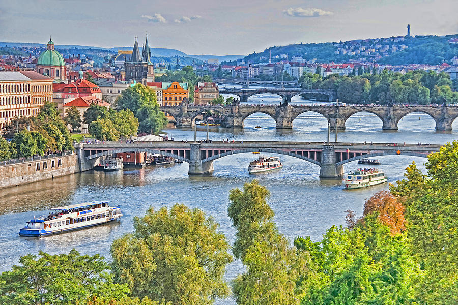Prague Bridges #1 Photograph by Dennis Cox