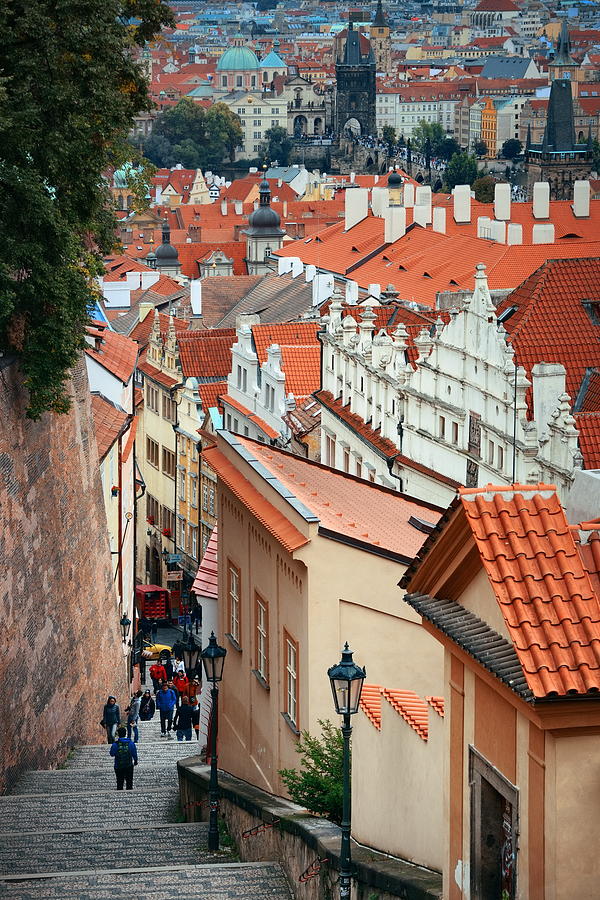 Prague Street view #1 Photograph by Songquan Deng
