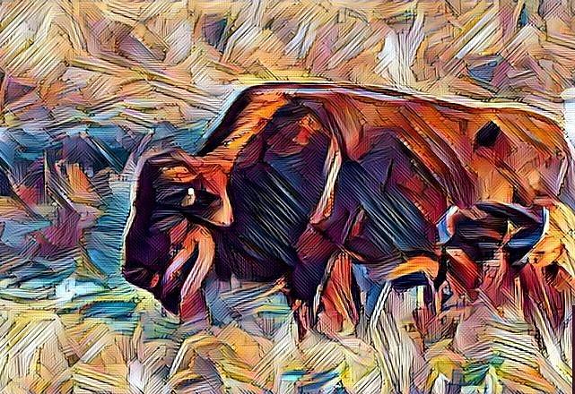 Prairie Bison #1 Digital Art by Caryl J Bohn