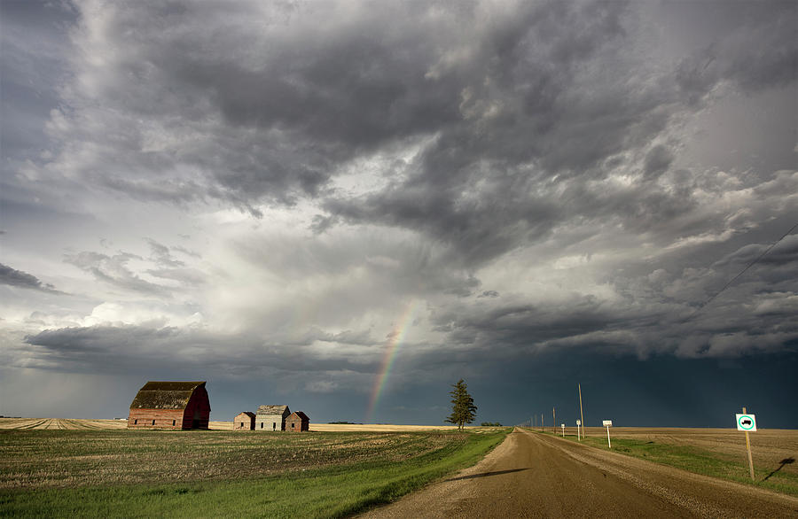 Prairie Storm Clouds Rainbow Photograph by Mark Duffy - Fine Art America