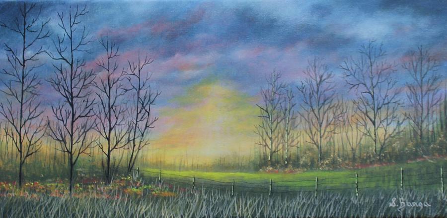 Prairie Sunset Painting by Sheila Banga