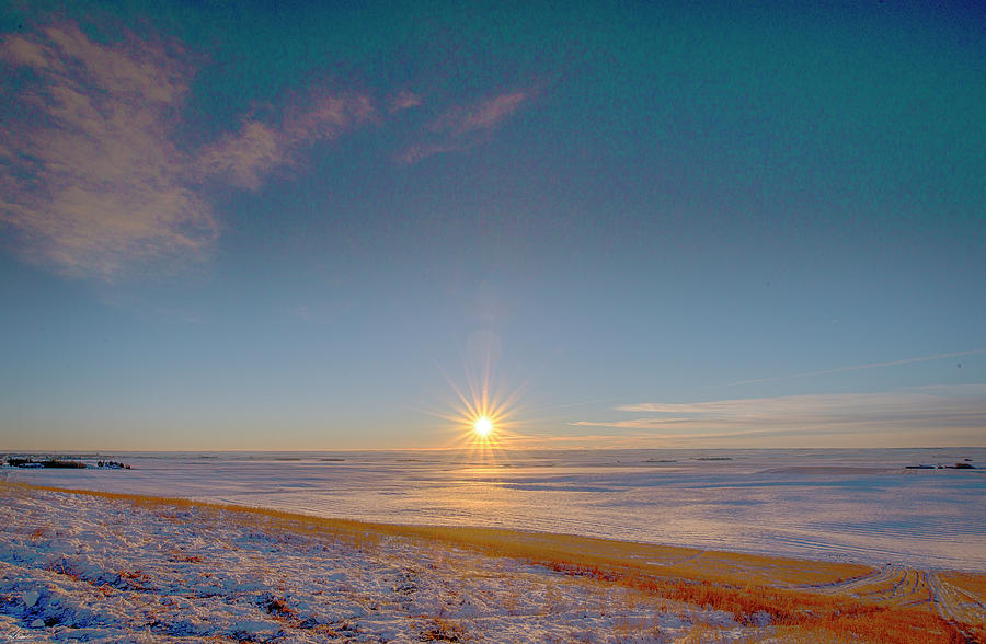 Sunset Photograph - Prairie Winter Sunset by Phil And Karen Rispin