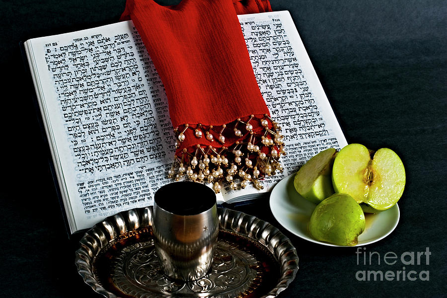 Prayer book, Apple Honey, goblet #1 Photograph by Yossi Aptekar