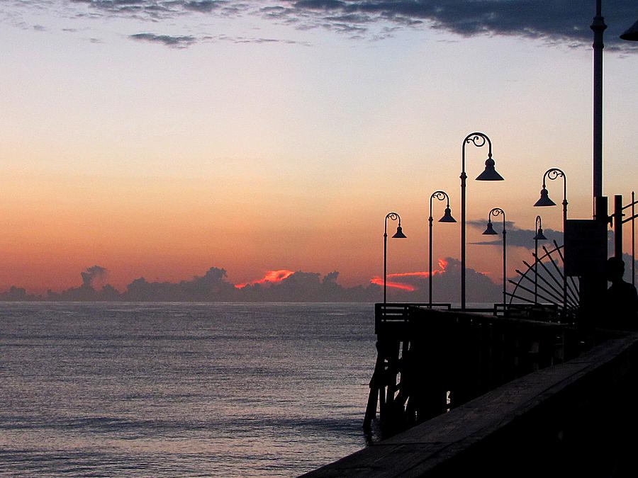 Pre-Sunrise on Daytona Beach Pier  000 #1 Photograph by Christopher Mercer