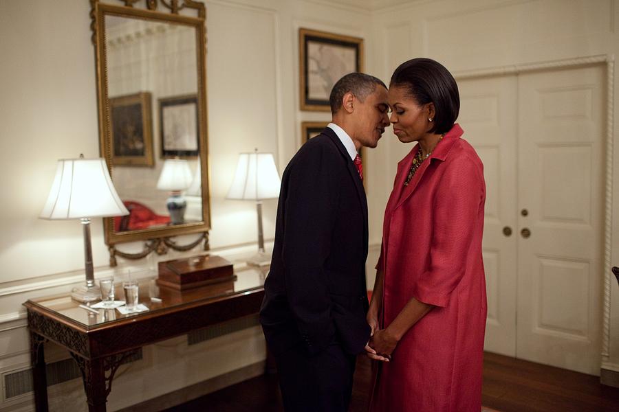 President And Michelle Obama Wait #1 Photograph by Everett President And Michelle Obama Wait #1 Photograph by Everett
