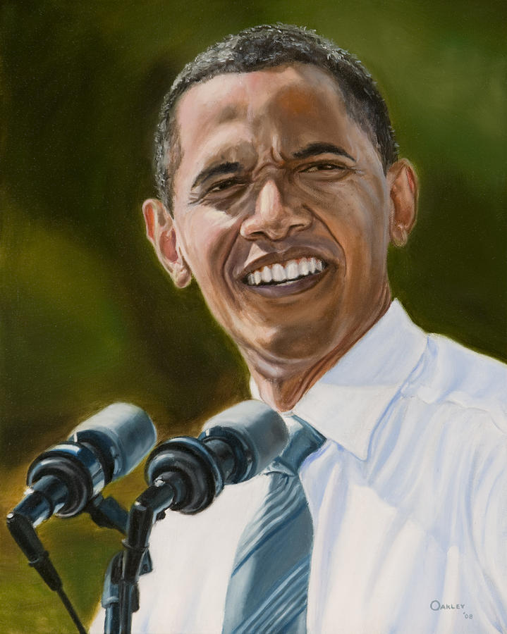 Portrait Painting - President Barack Obama #1 by Christopher Oakley