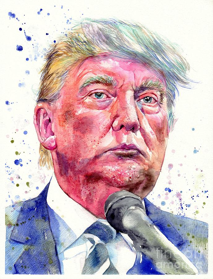 Donald Trump Painting - President Donald Trump #1 by Suzann Sines