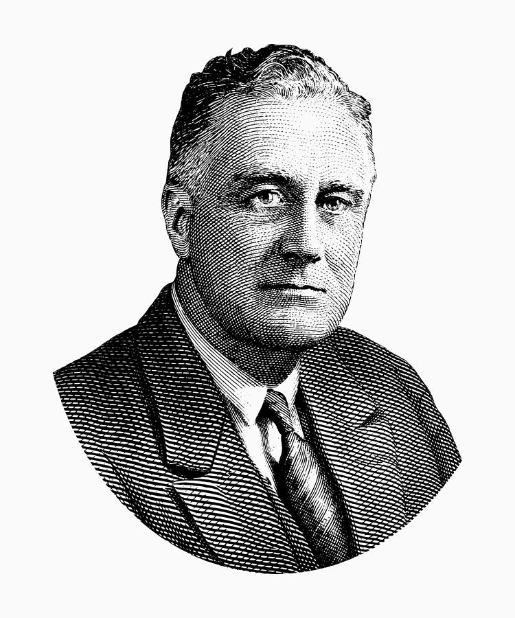 President Franklin Roosevelt Graphic  #1 Digital Art by War Is Hell Store