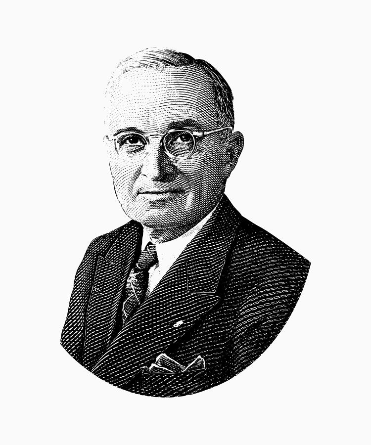 Harry Truman Digital Art - President Harry Truman Graphic #2 by War Is Hell Store