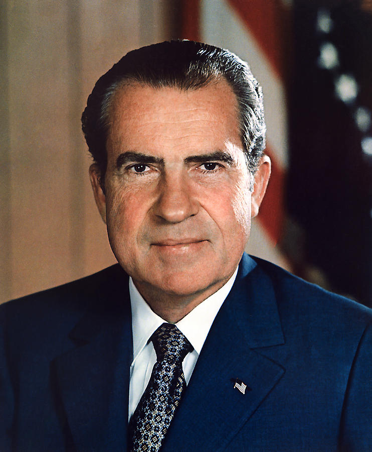 President Richard Nixon Portrait #1 Photograph by War Is Hell Store
