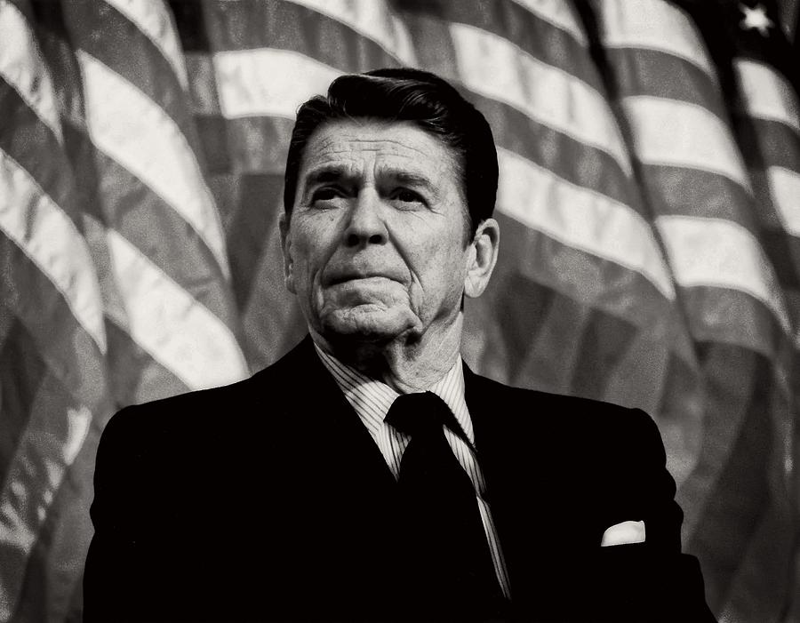 Vintage Photograph - President Ronald Reagan Speaking - 1982 #1 by Mountain Dreams