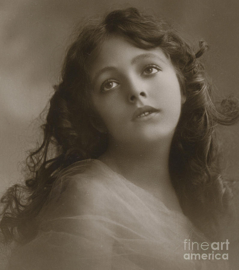 Black And White Photograph - Pretty girl, day dreaming  by English School