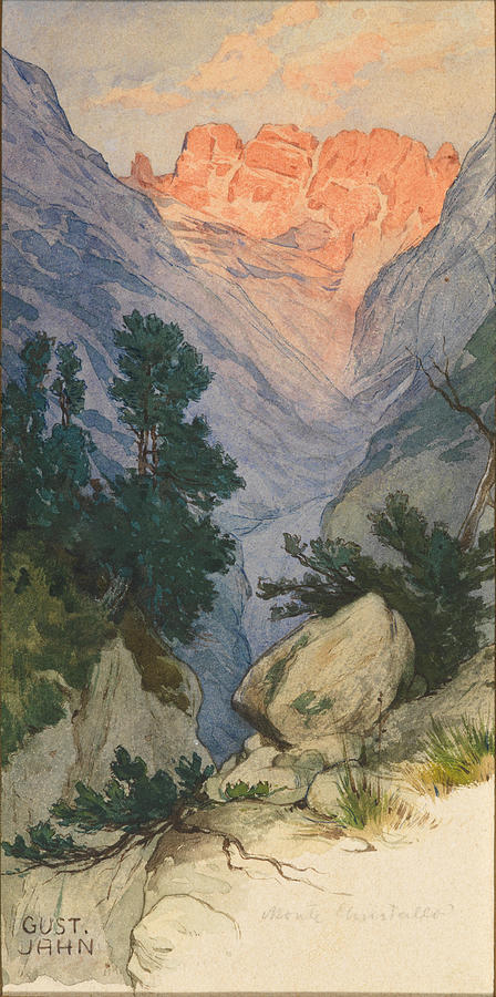 Monte Cristallo Drawing by Gustav Jahn