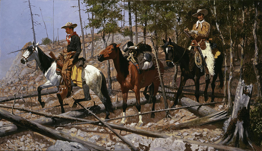 Prospecting for Cattle Range #1 Painting by Frederic Remington